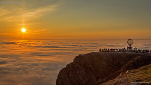 Midnight sun at North Cape, Norway