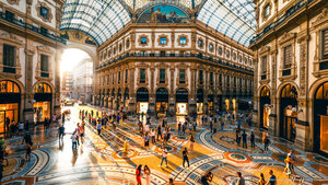 Galleria Vittorio Emanuele II al tramonto, Milano, Lombardia