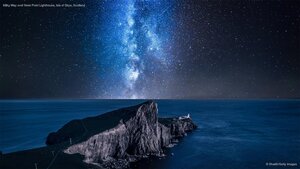 Milky Way over Neist Point Lighthouse, Isle of Skye, Scotland