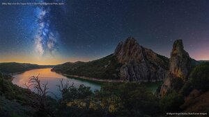 Milky Way over the Tagus River in Monfragüe National Park, Spain