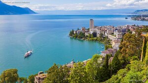 Montreux and Lake Geneva in Switzerland