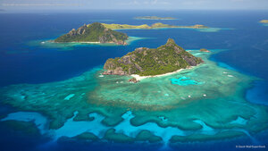 Coral reef surrounding the island of Monuriki, Mamanuca Islands, Fiji