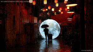 Moon installation for the Mid-Autumn Festival in Kuala Lumpur, Malaysia