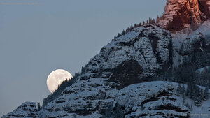 Moonrise over Yellowstone National Park