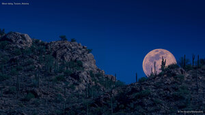 Moon rising, Tucson, Arizona
