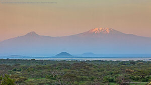 Mount Kilimanjaro seen from Chyulu Hills National Park in Kenya for Mountain Day
