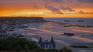 Mulberry harbour at Arromanches-les-Bains, Normandy, France