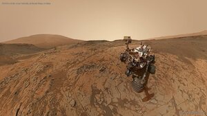 NASA's robotic rover Curiosity at Mount Sharp on Mars