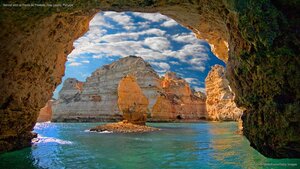 Natural arch at Ponta da Piedade, near Lagos, Portugal