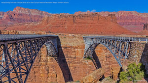 Navajo Bridge over the Colorado River at the Glen Canyon National Recreation Area in northern Arizona
