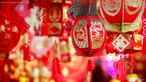 Red lanterns celebrating Chinese New Year