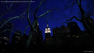 New York City’s Empire State Building is seen lit up before Earth Hour in 2011