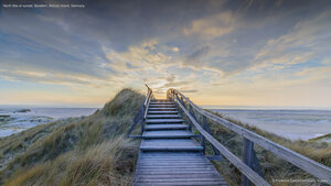 North Sea at sunset, Norddorf, Amrum Island, Germany