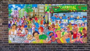 Notting Hill Carnival wall mural, London