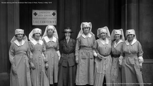 Nurses serving with the American Red Cross in Paris, France, in May 1919