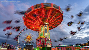 Swing carousel at Oktoberfest, Munich, Germany