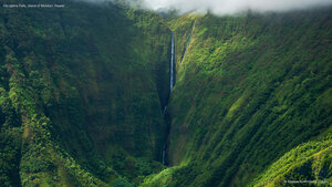 Olo'upena Falls, island of Moloka'i, Hawaii