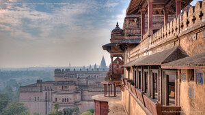 Jahangir Mahal inside the Orchha Fort complex, Orchha, Madhya Pradesh