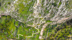 The staircase of the Fortress of Palamidi, Nafplio, Greece