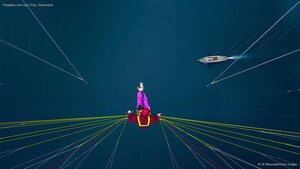 Paraglider over Lake Thun, Switzerland