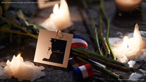 Mémorial éphémère en hommage aux victimes des attentats de Paris, Vieux-Port, Marseille