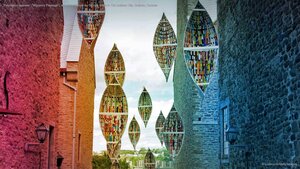 'Passage migratoire' ('Migratory Passage'), an art installation by Giorgia Volpe in Old Québec City, Québec, Canada