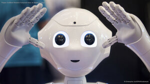 Pepper, SoftBank Robotics' humanoid robot, on display in Tokyo