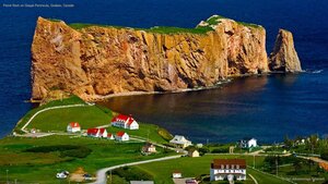 Percé Rock on Gaspé Peninsula, Quebec, Canada