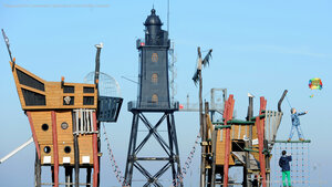Playground at the Obereversand Lighthouse in Dorum-Neufeld, Germany