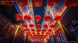 Red lanterns hanging in Jinli Street, Chengdu, China