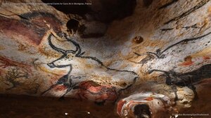 Replica of Lascaux cave paintings at the International Centre for Cave Art in Montignac, France