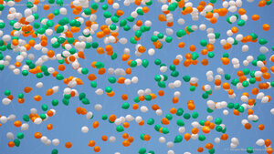 Balloons released during the 2021 Republic Day parade in New Delhi