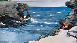 'Rocky Shore, Bermuda,' watercolor by Winslow Homer, 1900. From the collection of the Museum of Fine Arts, Boston