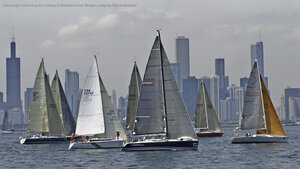 Sailors begin their journey from Chicago to Mackinac Island, Michigan, during the Race to Mackinac