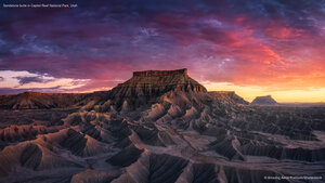 Sandstone butte in Capitol Reef National Park, Utah