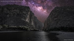 Santa Elena Canyon under the Milky Way in Big Bend National Park, Texas