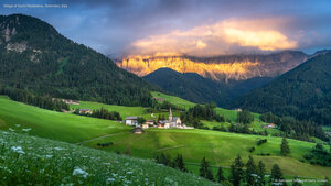Village of Santa Maddalena, Dolomites, Italy