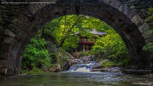 Seungseon Bridge at Seonam Temple in Jogyesan Provincial Park, South Korea