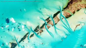 Small cays west of Great Exuma Island in the Bahamas photographed from the International Space Station