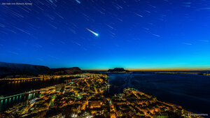 Star trails over Ålesund, Norway