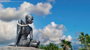 Mahatma Gandhi statue at Malpe Beach, Udupi, Karnataka
