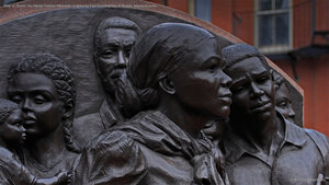 'Step on Board,' the Harriet Tubman Memorial, sculpted by Fern Cunningham, in Boston, Massachusetts