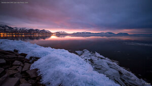 Sunrise over Utah Lake near Provo, Utah