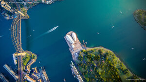Aerial view of Sydney Harbour, New South Wales, Australia