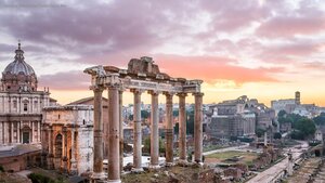 Temple of Saturn in the Roman Forum, Italy