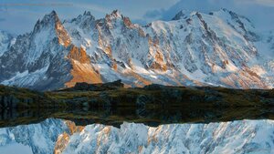 The Aiguilles Rouges near the village of Chamonix in France