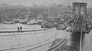 The Brooklyn Bridge under construction in 1883 New York