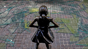 The 'Fearless Girl' statue outside the New York Stock Exchange in New York City