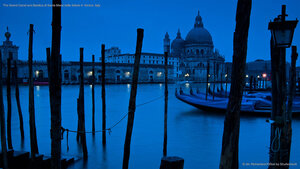 The Grand Canal and Basilica di Santa Maria della Salute in Venice, Italy