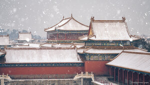 雪中的故宫，中国北京